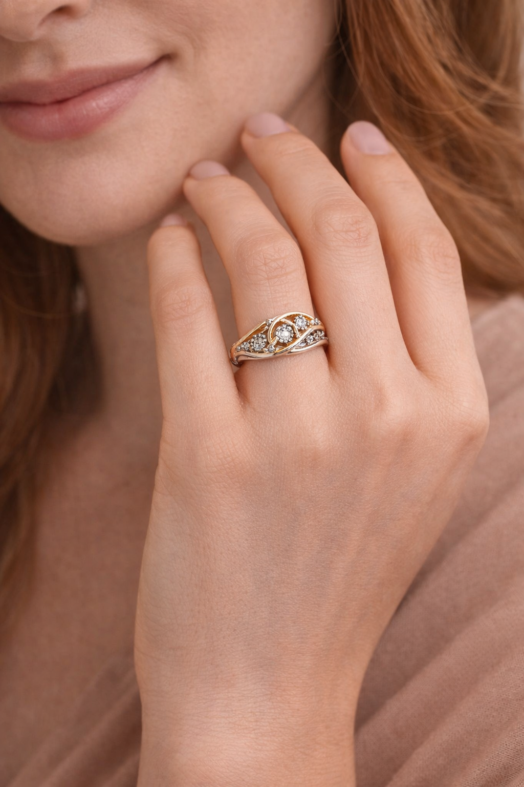 Hollow Gold & Silvered Ring