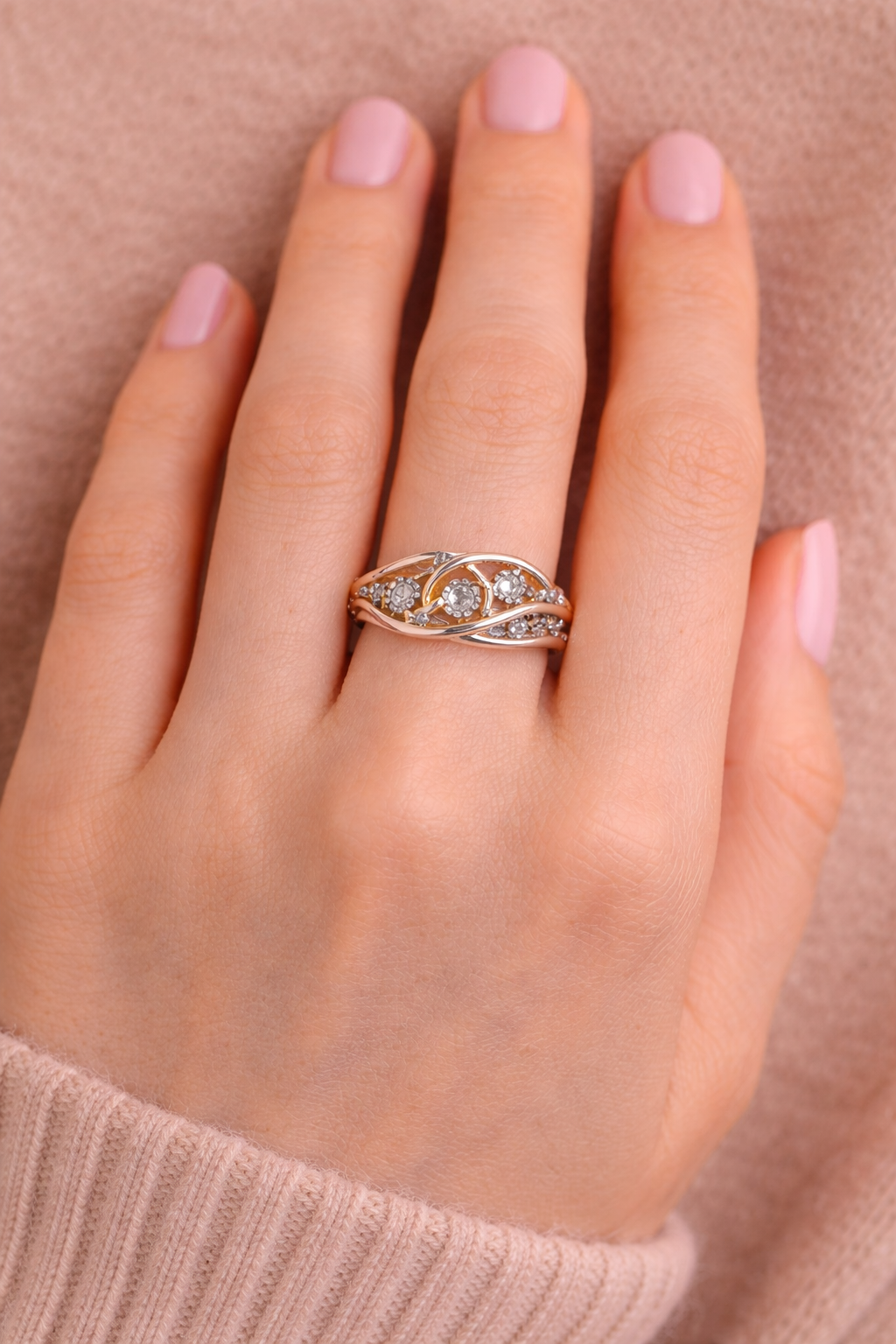Hollow Gold & Silvered Ring